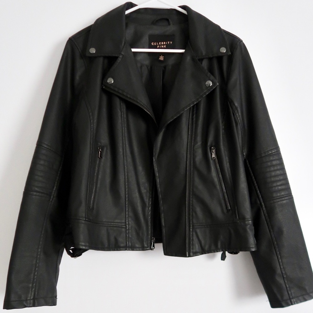 Celebrity Pink Faux Leather Jacket